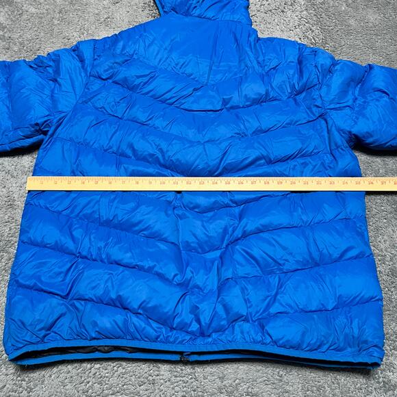 Trespass Down Jacket Mens XXL Quilted Coat Blue Hooded Stormer **flaw - Picture 11 of 11